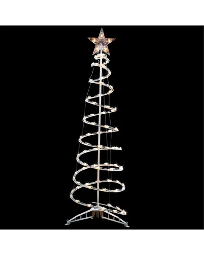 Northlight 4ft Lighted Spiral Cone Tree Outdoor Christmas Dec In White