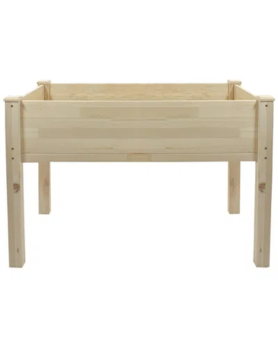 Northlight 4ft Natural Wood Raised Garden Bed Planter Box With Liner In Brown