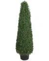 Northlight 4ft Pre-lit Artificial Boxwood Cone Topiary Tree With Round Pot