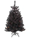 Northlight 4ft Pre-lit Noble Spruce Artificial Halloween Tree In Black