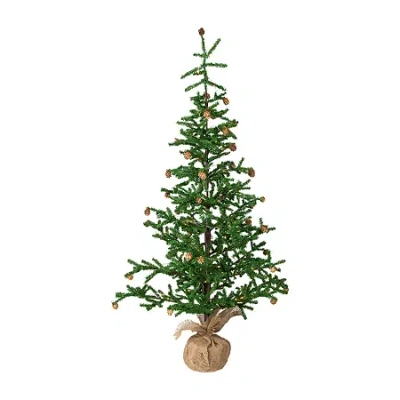 Northlight 4ft Pre Lit With Pinecones And Burlap Base 4 Foot Pre-lit Pine Christmas Tree In Green