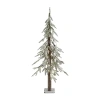 Northlight 4ft Prelit Alpine Flocked Artificial Clear Led Lights 4 Foot Pine Christmas Tree In Multi