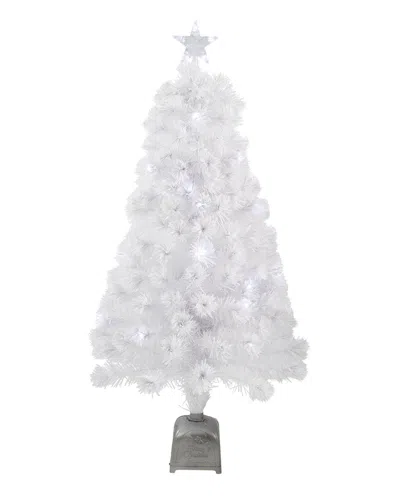 Northlight 4ft Pre-lit Medium Color Changing Fiber Optic Artificial Christmas  Tree - White