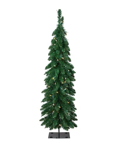 Northlight 4ft Pre-lit Pencil Alpine Artificial Christmas Tree - Clear Lights In Green