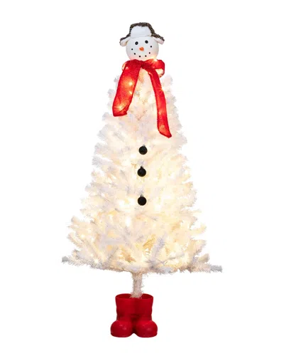 Northlight 4ft Pre-lit Snowman Medium Artificial Christmas Tree In White
