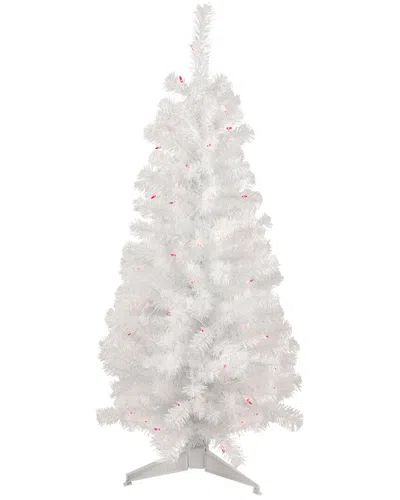 Northlight 4ft Pre-lit White Pine Slim Artificial Christmas Tree - Pink Lights