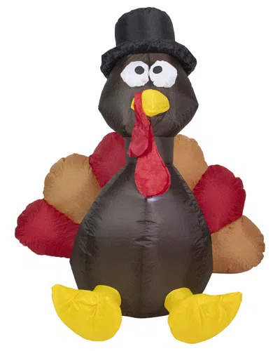 Northlight 4ft Red And Brown Inflatable Lighted Thanksgiving Turkey Outdoor  Decor