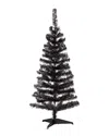 Northlight Tinsel Artificial Halloween Tree - 4' - Black - Un In Black