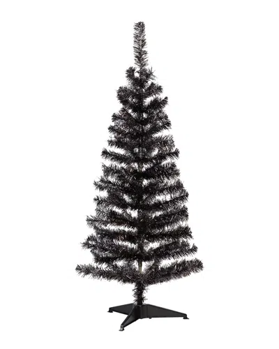Northlight 4ft Tinsel Artificial Halloween Tree In Black