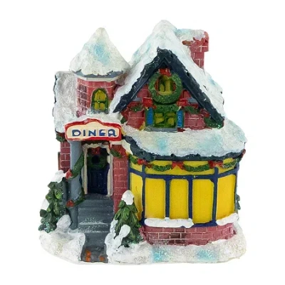 Northlight 4in Snowy Diner Building Christmas Village In Multi
