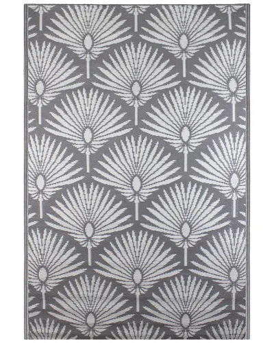 Northlight 4x6ft Fan Leaf Rectangular Outdoor Area Rug