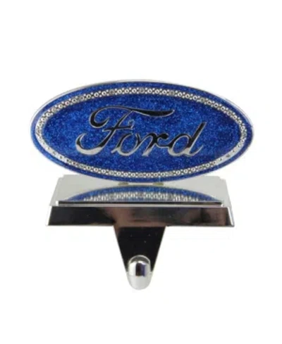 Northlight 5" Iconic "ford" Logo Silver Plated Weighted Christmas Stocking Holder In Blue