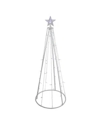 Northlight 5' Pure White Led Lighted Cone Tree Outdoor Christmas Decoration In Clear