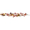 Northlight 5' X 8" Berries And Leaves Artificial Fall Harvest Garland, Unlit In Red