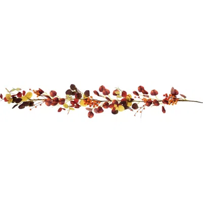 Northlight 5' X 8" Berries And Leaves Artificial Fall Harvest Garland, Unlit In Red