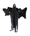 Northlight 50" Led Lighted And Animated Winged Grim Reaper Halloween Decoration In Black
