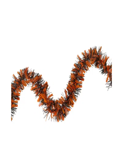 Northlight 50' Orange And Black Halloween Tinsel Garland, Unlit