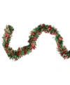 Northlight 50' Shiny Green And Red Christmas Tinsel Garland In Red