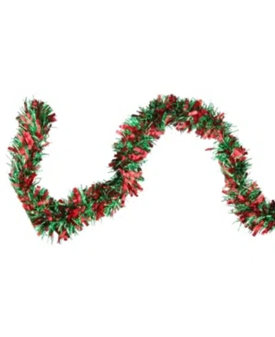 Northlight 50' Shiny Green And Red Christmas Tinsel Garland
