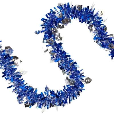 Northlight 50ft Dreidel Tinsel Garland Christmas Indoor Garland In Blue