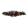 Northlight 52" Houndstooth Bows And Berries Artificial Unlit Swag In Green