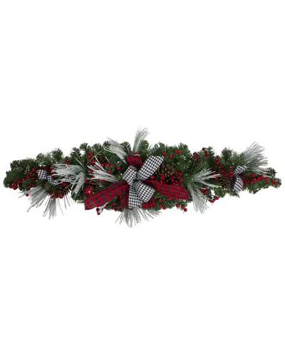 Northlight 52in Pre-lit Pre-decorated Artificial Christmas Swag With Bows And  Berries In Multi