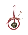 Northlight 5.5" Red Wreath With Bow And Jingle Bell Christmas Ornament In Red