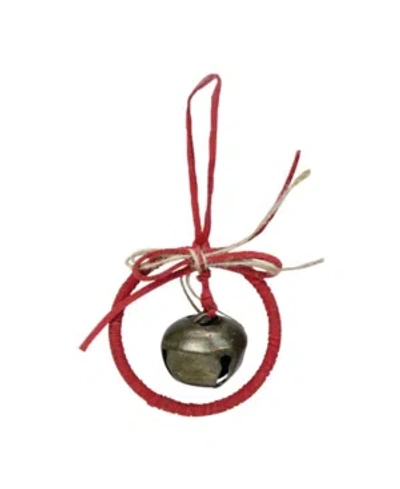 Northlight 5.5" Red Wreath With Bow And Jingle Bell Christmas Ornament
