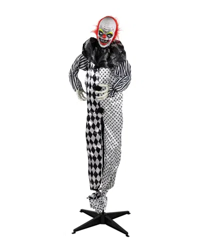 Northlight 5.5ft Animated Standing Clown With Glowing Eyes Decoration In Black