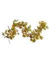 Northlight 5.5ft Leaves & Berries Artificial Thanksgiving Garland In Red