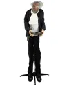 Northlight 5.5ft Led Lighted Animated Butler With Sound Decoration In Gray