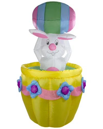 Northlight 5.5ft Lighted & Animated Inflatable Bunny & Basket Outdoor  Decoration In Green