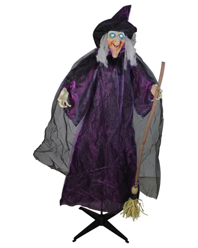Northlight 5.5ft Lighted & Animated Witch Halloween Figure In Purple