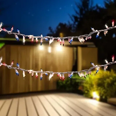 Northlight 5.5ft Mini Garland - Red Clear And Blue String Lights In Multi