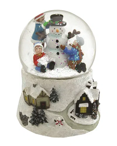 Northlight 5.5in Snowman & Children Musical Swirling Christmas Snow Globe Glitterdome