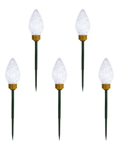 Northlight 5ct Led Lighted C9 Christmas Pathway Markers In Multi