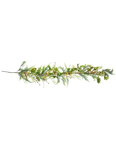 Northlight 5ft Berry & Crabapple Fern Foliage Garland In Green