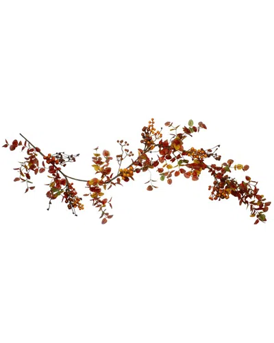 Northlight 5ft Berry & Leaves Fall Harvest Artificial Garland In Red