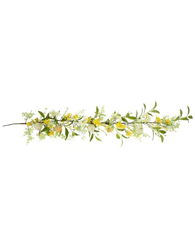 Northlight 5ft Berry & Thistle Floral Garland In Yellow