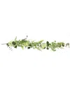 Northlight 5ft Hydrangea & Eucalyptus Artificial Floral Garland In Green