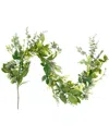Northlight 5ft Mixed Foliage & Daisy Spring Garland In Green