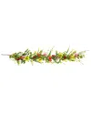 Northlight 5ft Poppy & Eucalyptus Spring Garland In Green