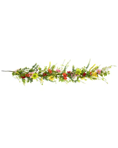 Northlight 5ft Poppy & Eucalyptus Spring Garland In Green