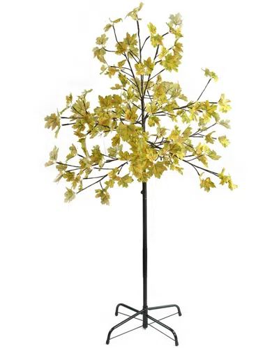 Northlight 5ft Pre-lit Led Lighted Fall Harvest Yellow Maple Leaf Artificial Tree - White Lights