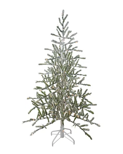 Northlight 5ft Pre-lit Medium Flocked Alpine Twig Artificial Christmas Tree -  Warm White Lights In Gray