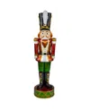 Northlight 5ft Red And Green Standing Christmas Nutcracker Soldier On Decorative Round Base In Red