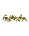 Northlight 5ft X 10in Flowers With Wheat Artificial Fall Harvest Garland  Unlit In Green