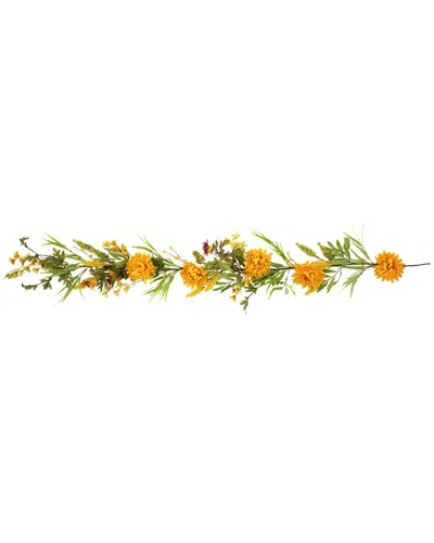 Northlight 5ft X 10in Peony Artificial Fall Harvest Garland In Orange