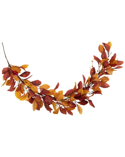 Northlight 5ft X 8in Berries With Orange And Red Leaves Artificial Fall  Harvest Garland Unlit