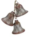 NORTHLIGHT NORTHLIGHT 5IN SILVER AND BROWN STRING OF BELLS GLASS CHRISTMAS ORNAMENT